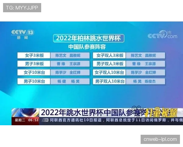 2026年跳水世界杯参赛名单公布，中国跳水队阵容强大